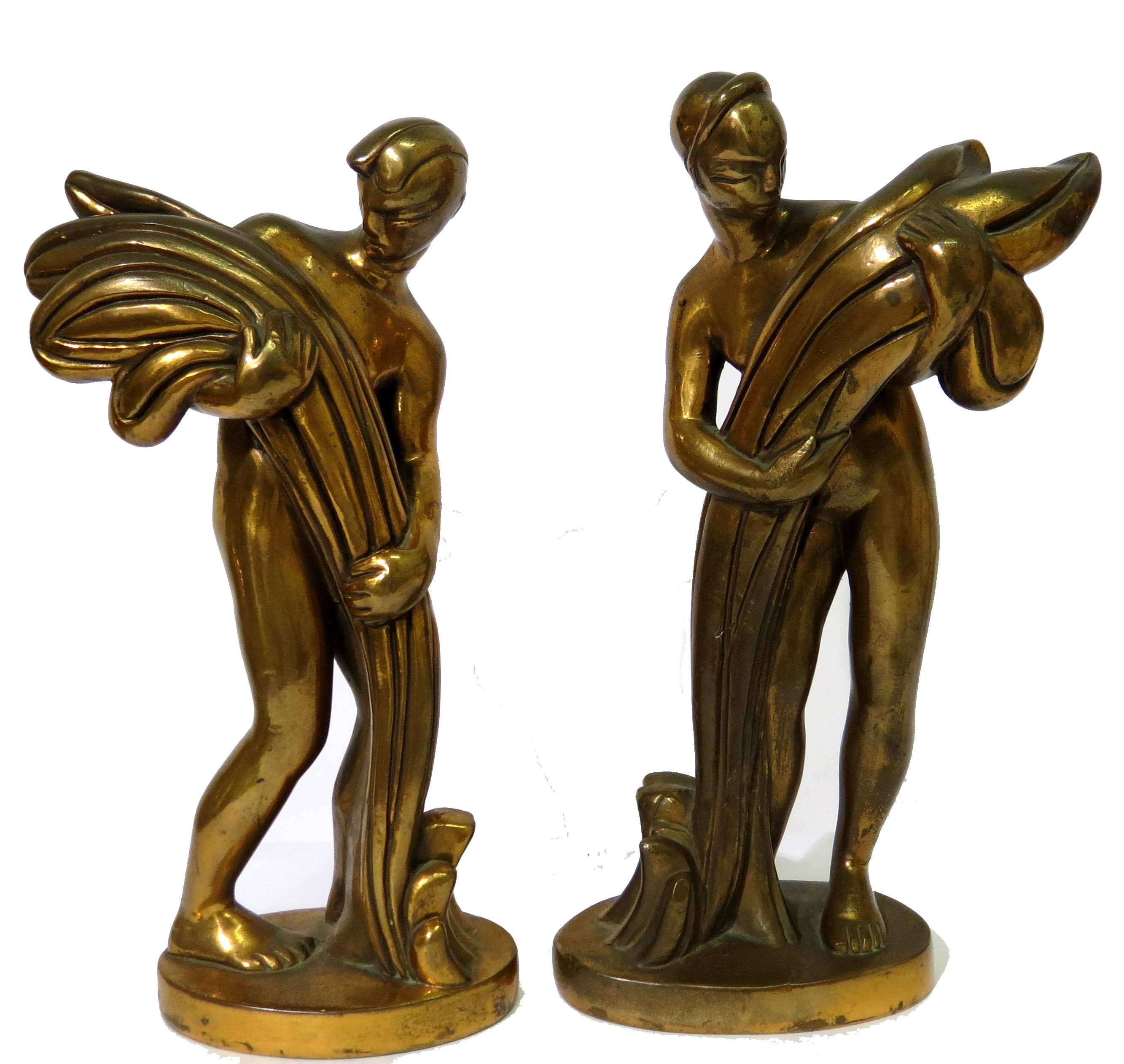 American Art Deco Galvano Heroic Harvester Sculptures Modernism